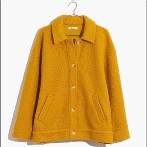 Madewell Bouclé Bomber Jacket Mustard/Marigold Size S